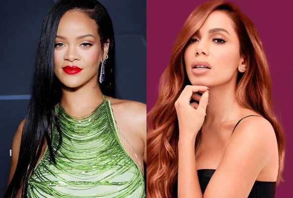 Rihanna anuncia Anitta no desfile de sua marca de roupas íntimas (Reprodução/Montagem Metrópoles)