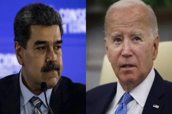Imagem colorida de Maduro e Joe Biden - Metrópoles