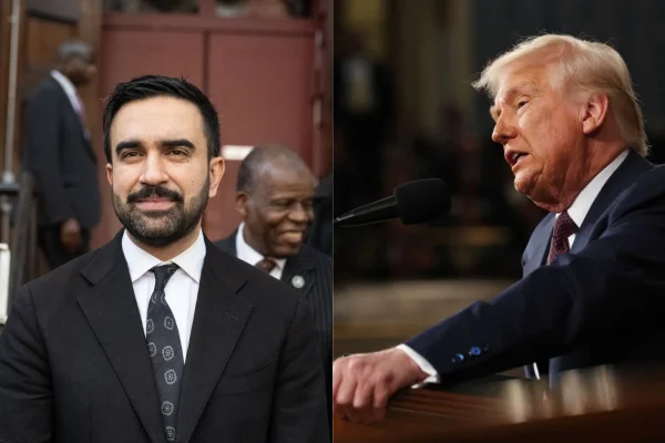 Imagem colorida de Mamdani e Trump- Metrópoles