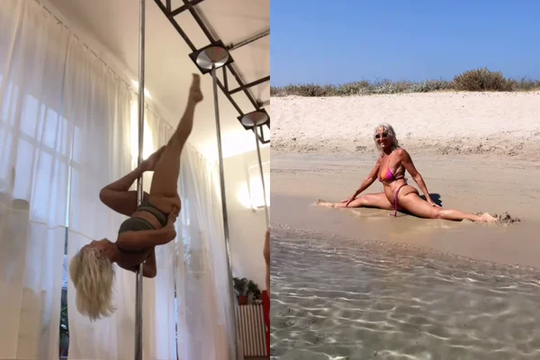 Aos 82 anos, italiana surpreende com habilidades no pole dance
