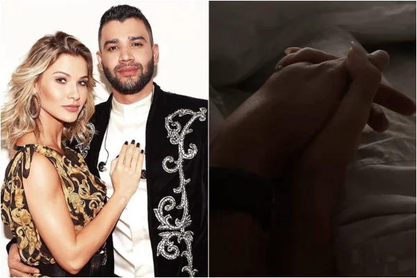 Gusttavo Lima e Andressa Suita de mãos dadas capa
