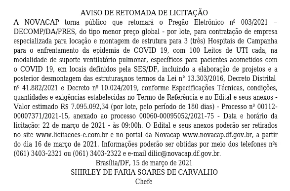 DF tem 11 dos 16 hospitais públicos que tratam Covid com UTIs lotadas - imagem 1 DF tem 11 dos 16 hospitais públicos que tratam Covid com UTIs lotadas - imagem 1