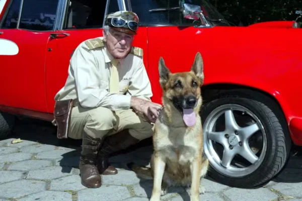Carlos Miranda e o cão Lobo