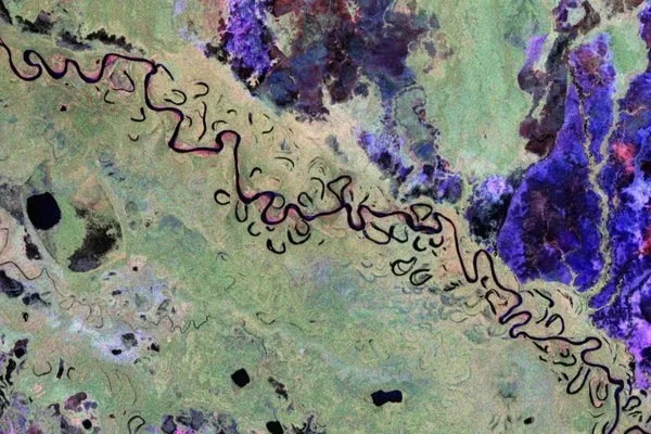 Imagem colorida de satélite de floresta na Bolívia - Metrópoles