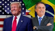 O presidente dos Estados Unidos, Donald Trump, e o ex-presidente brasileiro Jair Bolsonaro (PL)