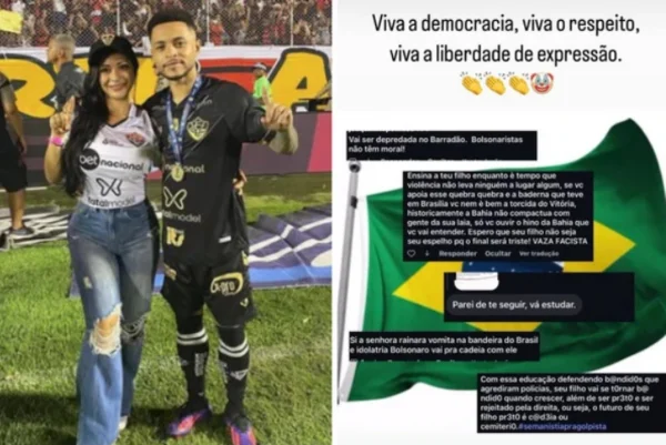 Imagem colorida de esposa do jogador Matheuzinho, do Vitória- Metrópoles