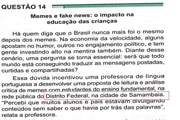 Foto de pergunta de prova