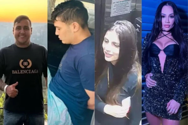 Mario Vitorino e Rafaela Costa, cunhado e esposa de Igor Peretto, trocaram declarações de amor no dia do assassinato do comerciante - Metrópoles