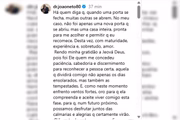 Mensagem publicada no Instagram