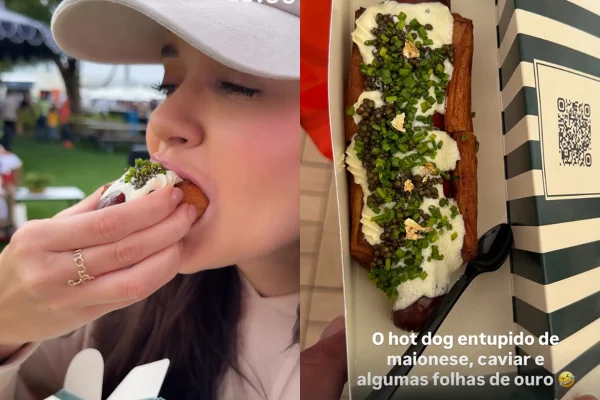 Franciny Ehlke paga cerca de R$ 500 em hot dog com ouro e viraliza