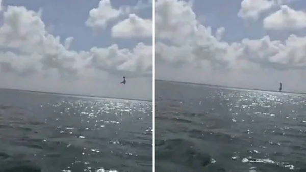 Avião cai no mar