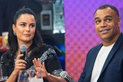 Luciele e Denilson no programa do Faustão