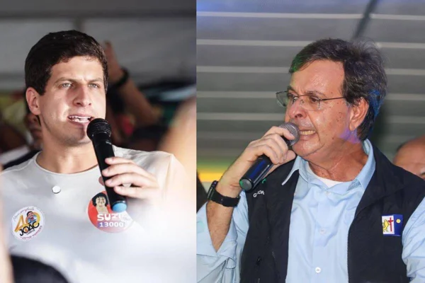 Imagem colorida dos candidatos João Campos e Gilson Machado