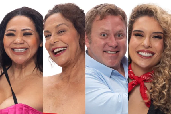 Montagem de imagens mostra Darlin, Giovanna, Sergio e Stephanie de A Fazenda 18 - Metrópoles