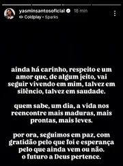 Yasmin Santos se pronuncia e confirma fim do noivado Yasmin Santos se pronuncia e confirma fim do noivado