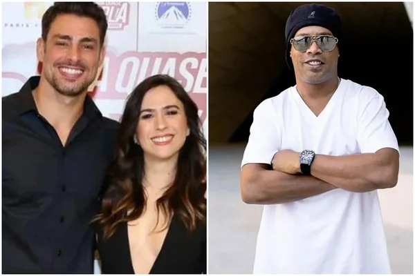 Montagem com fotos de Cauã Reymond, Tatá Werneck e Ronaldinho - Metrópoles