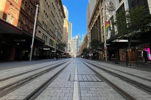Centro de Sydney vazio por causa do lockdown