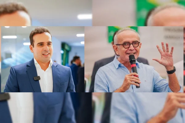 Imagem colorida de Ribeiro e Lucena que concorrem ao governo da Paraíba