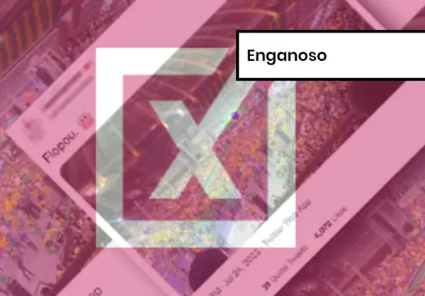 Imagem colorida de postagem enganosa sobre lançamento da candidatura de Bolsonaro