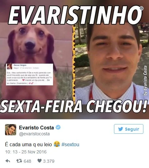 Não é a primeira vez que ele #sextou Não é a primeira vez que ele #sextou