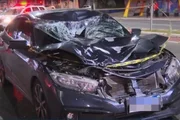 Carro envolvido no atropelamento e morte de duas jovens de 18 anos na Avenida Goiás, em SCS