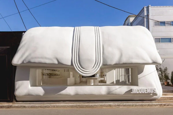 Na imagem com cor, foto da loja da Jacquemus - metrópoles
