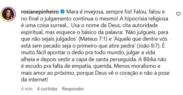 Rosiane Pinheiro detona e chama Mara Maravilha de “invejosa” - destaque galeria