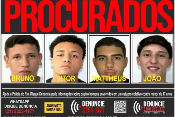 Foragidos acusados de estuprar adolescente de 17 anos