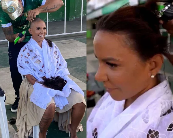 Carnaval: rainha de bateria da Mocidade raspa o cabelo para o desfile