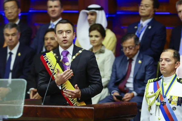 Imagem colorida mostra o presidente do Equador, Daniel Noboa - Metrópoles