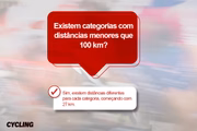 Existem categorias com distâncias menores que 100 km?