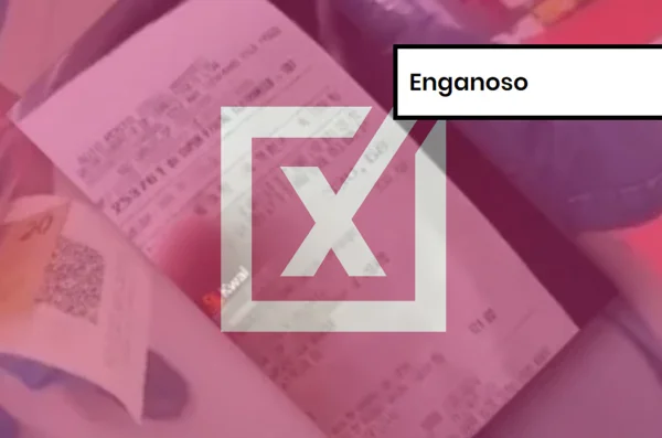 Imagem colorida de post enganoso sobre impostos federais