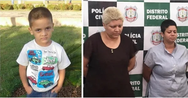 menino e mulheres presas