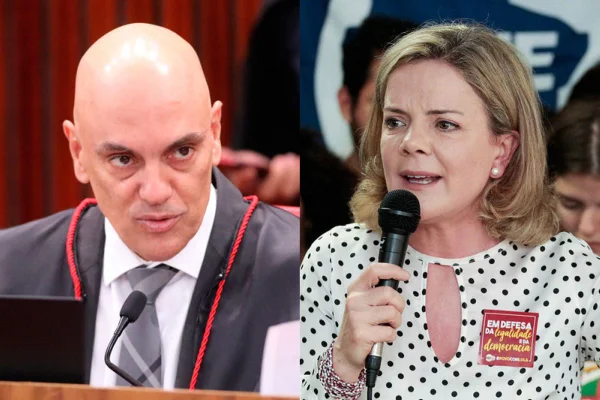 Alexandre de Moraes e Gleisi Hoffmann