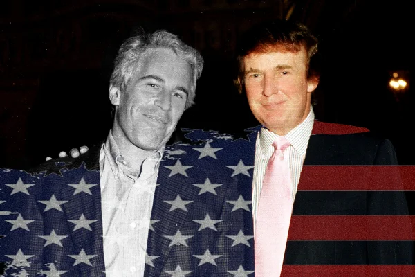 Imagem colorida de Jeffrey Epstein e Donald Trump - Metrópoles