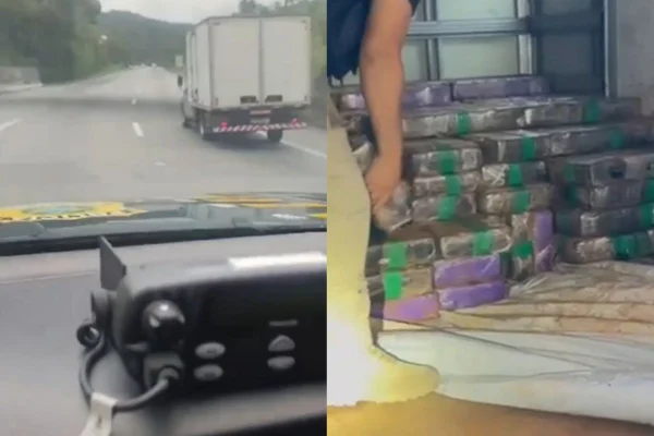 Vídeo: PRF apreende 1 tonelada de droga em caminhão após perseguição
