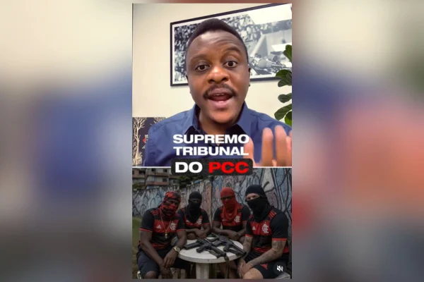 Imagem usada por Guto Zacarias mostra quatro criminosos com camisas do Flamengo.
