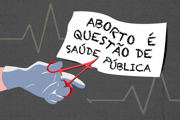 Ilustração sobre aborto e denúncias feitas por profissionais de saúde de hospitais - Metrópoles