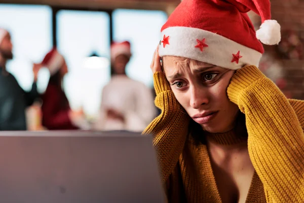 mulher triste no natal (pedido)
