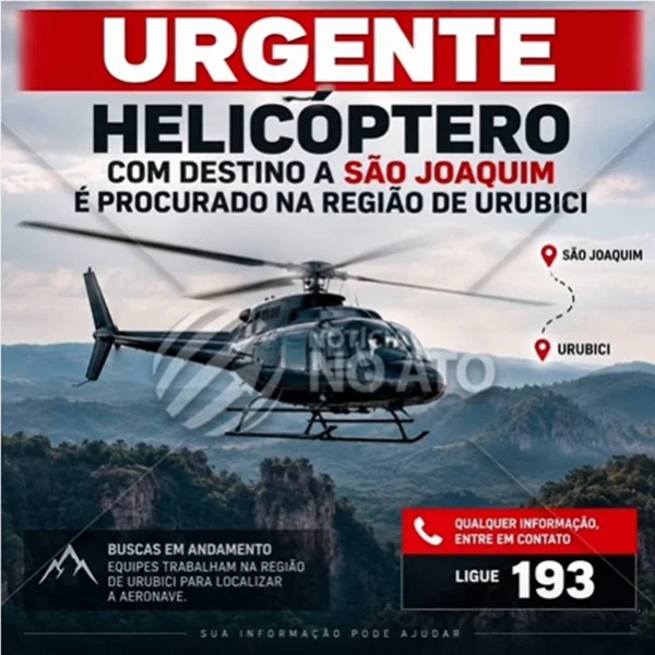 Corpo de Bombeiros confirma queda de helicóptero em Santa Catarina - destaque galeria