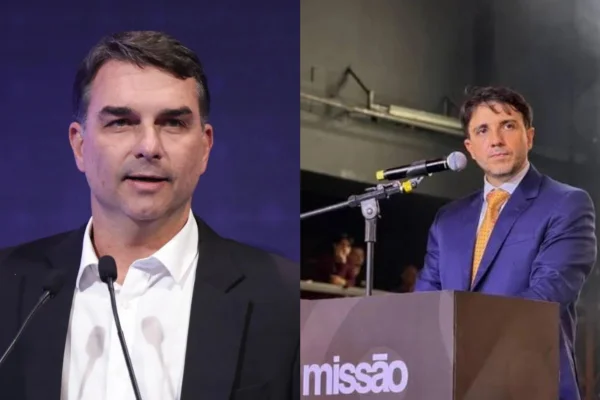 Flávio Bolsonaro e Renan Santos