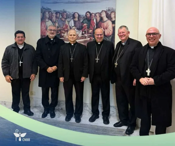 Papa Leão XVI com representantes da CNBB