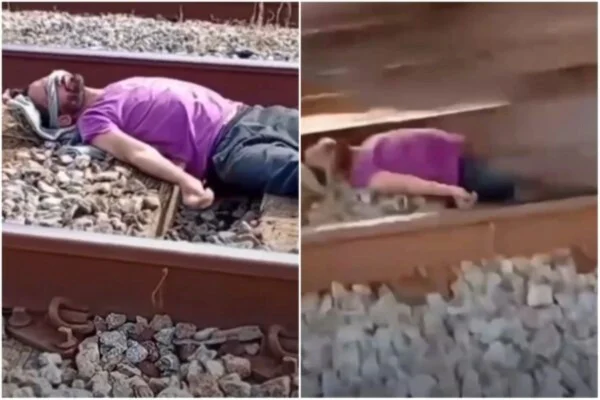 Homem que deitou em trilho de trem e rapaz que o filmou são indiciados