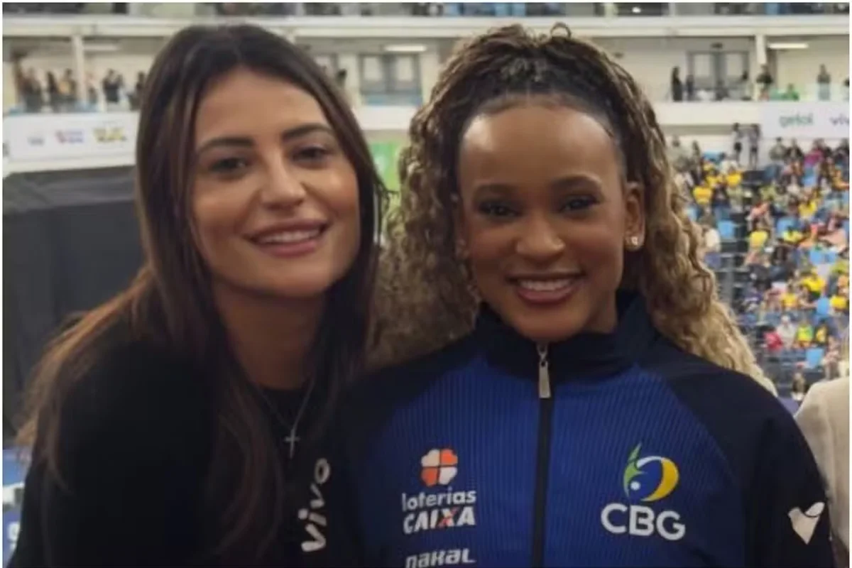 Rebeca Andrade com a amiga que foi apontada como sua namorada Rebeca Andrade com a amiga que foi apontada como sua namorada