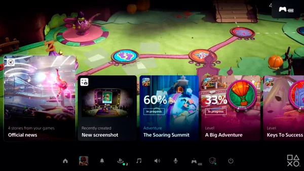 Interface do PlayStation 5