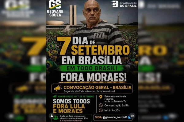 Brasília terá manifestações no dia 7/9, incluindo ato “Fora, Moraes” - destaque galeria Brasília terá manifestações no dia 7/9, incluindo ato “Fora, Moraes” - destaque galeria