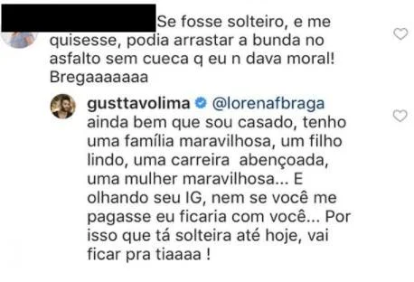 Fã provoca e Gusttavo Lima retruca ofensa: “Por isso que tá solteira” - destaque galeria Fã provoca e Gusttavo Lima retruca ofensa: “Por isso que tá solteira” - destaque galeria