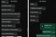 Conversas da vítima com uma amiga