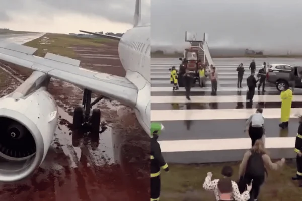Avião da Latam que saiu da pista após derrapagem decolou de Guarulhos