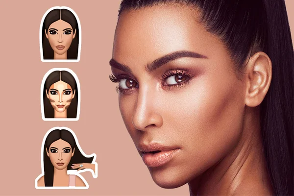 Em vídeo, Kim Kardashian ensina como fazer o contorno perfeito